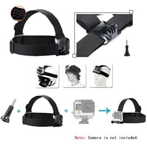 TEKCAM Action Camera Head Mount Strap Wearing Head Belt Compatible with Gopro Hero 11 10 9 8 7 6 5/AKASO/Dragon Touch/APEMAN/Campark/Apexcam/Surfola/WOLFANG Action Camera