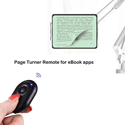 Bluetooth Kindle Page Turner Remote for iPhone - Bluetooth Camera Remote,Tiktok Remote and Powerpoint Remote Clicker for iPad (White)