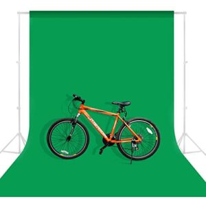 mountdog 6.5 x 10ft green screen for photography, chromakey polyester green backdrop background for photo video studio, zoom, youtube, online meetings, gaming (stand not included)