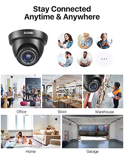 ZOSI 2.0MP HD 1080p 1920TVL Security Camera, 4-in-1 HD TVI/CVI/AHD/CVBS CCTV Camera,80ft Night Vision,Indoor Outdoor,Aluminum Housing for 960H,720P,1080P,5MP,4K Analog Home Surveillance DVR System