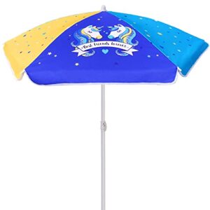ammsun 47 inch seaside beach umbrella for sand and water table – kids durable umbrellas for children beach camping garden outdoor play shade