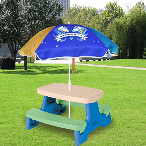 AMMSUN 47 Inch Seaside Beach Umbrella for Sand and Water Table - Kids Durable Umbrellas for children Beach Camping Garden Outdoor Play Shade