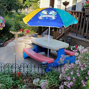 AMMSUN 47 Inch Seaside Beach Umbrella for Sand and Water Table - Kids Durable Umbrellas for children Beach Camping Garden Outdoor Play Shade