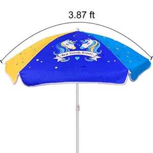 AMMSUN 47 Inch Seaside Beach Umbrella for Sand and Water Table - Kids Durable Umbrellas for children Beach Camping Garden Outdoor Play Shade