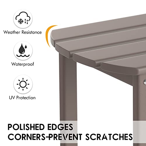 DAILYLIFE Side Table, Plastic Outdoor Adirondack End Table, Patio Coffee Table, Weather Resistant, Pool Composite Outdoor Tables for Patio Deck Garden, Backyard & Lawn Furniture