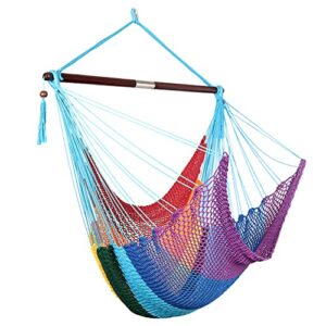 moonlight caribbean hammock hanging chair, durable polyester hanging chair, indoor/outdoor garden & living room