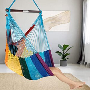 Moonlight Caribbean Hammock Hanging Chair, Durable Polyester Hanging Chair, Indoor/Outdoor Garden & Living Room