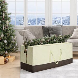 boyspringg Outdoor Cushion Storage Bag, 60 Inch Patio Cushion Storage Bag for Patio Furniture Waterproof, Extra Large Christmas Tree Storage Bag with Zipper and Handle.