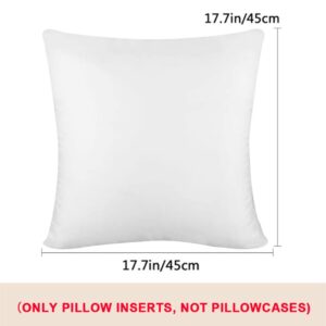 Thmyo Pack of 4 Outdoor Pillow Inserts,Water Resistant Square Decorative Throw Pillows Couch Sham Cushion Stuffer for Bed Living Room Garden Patio Bench (18x18 inch/ 45x45cm)