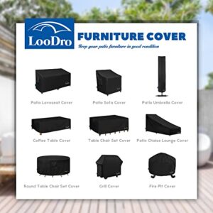 LooDro Patio Umbrella Cover fits 9-12ft Waterproof Umbrella Covers with Zipper Outdoor Garden Umbrellas Market Parasol Covers with Push Rod, Black