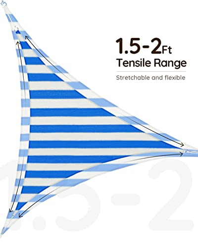 Quictent 20x20x20ft 185G HDPE Triangle Sun Shade Sail Canopy 98% UV Block Outdoor Patio Garden with Hardware Kit