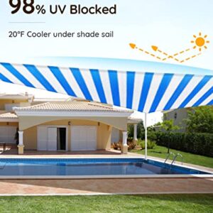 Quictent 20x20x20ft 185G HDPE Triangle Sun Shade Sail Canopy 98% UV Block Outdoor Patio Garden with Hardware Kit