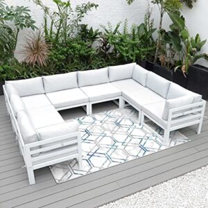 nicesoul® 8pcs outdoor aluinum patio sofa set sofa conversation sets contemporary furniture sectional sofa for garden pool backyard