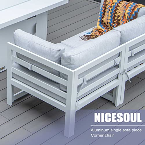 NICESOUL® 8Pcs Outdoor Aluinum Patio Sofa Set Sofa Conversation Sets Contemporary Furniture Sectional Sofa for Garden Pool Backyard