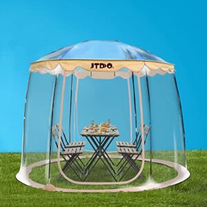 bubble igloo pvc tent, jtddo winter tent oversize cold protection canopy tent 9’x9′ for 4-6 person for outdoor/garden/backyard/patios, beige