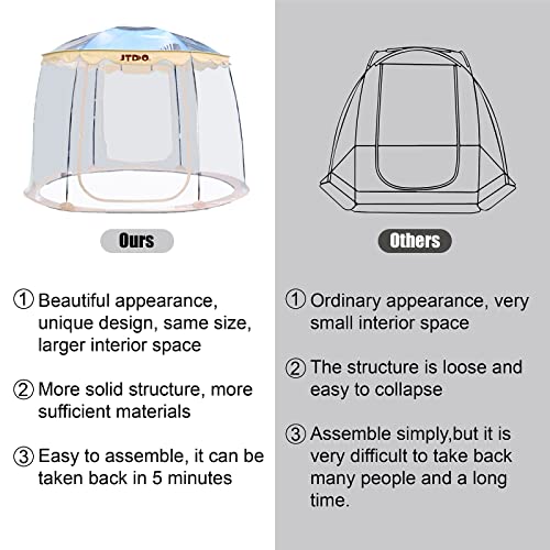 Bubble Igloo PVC Tent, JTDDO Winter Tent Oversize Cold Protection Canopy Tent 9'x9' for 4-6 Person for Outdoor/Garden/Backyard/Patios, Beige