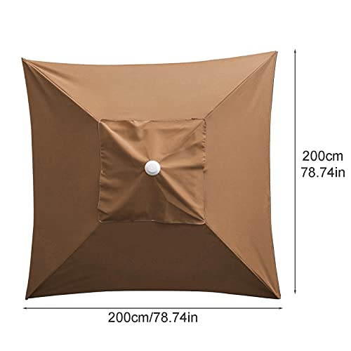 Plcnn 6.5 x 6.5 ft Patio Umbrella Canopy, Square Umbrella Replacement Cover Outdoor Table Umbrella Replacement Top Cover for Pool Beach Backyard Garden