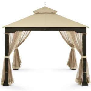 garden winds cindy crawford wicker gazebo replacement canopy top cover – riplock 350