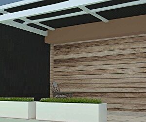 Shatex 90% Sun Shade Fabric for Pergola Cover Porch Vertical Screen, 8x15ft Black