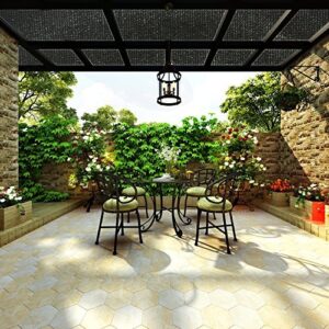 Shatex 90% Sun Shade Fabric for Pergola Cover Porch Vertical Screen, 8x15ft Black