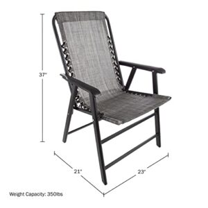 Pure Garden Folding Lounging Chair, Grey