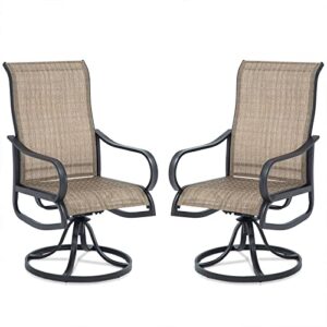vonzoy patio swivel chairs set of 2, high back outdoor dining chair with textilene mesh fabric for lawn garden backyard