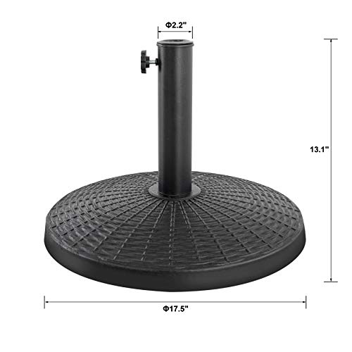 Avestar Nuu Garden 25 lbs Patio Umbrella Base Stand Heavy Duty Outdoor Umbrella Base Made from Rust Resistant Resin, Black