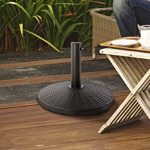 Avestar Nuu Garden 25 lbs Patio Umbrella Base Stand Heavy Duty Outdoor Umbrella Base Made from Rust Resistant Resin, Black