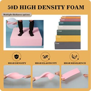 MIMENE Custom Size Bench Cushion,Window Seat Cushions Indoor, Bench Cushions for Indoor Furniture,50D High Elasticity Foam Bench Pads,with Non-Slip Bottom,for Outdoor Patio,Garden Bench mat