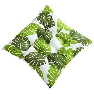 outdoor chair cushions patio chair pads bistro seat cushions with ties tropical palm leaves pattern dining chair seat pads for indoor garden patio home office sofa living room decorations 16 inch