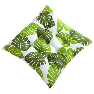 Outdoor Chair Cushions Patio Chair Pads Bistro Seat Cushions with Ties Tropical Palm Leaves Pattern Dining Chair Seat Pads for Indoor Garden Patio Home Office Sofa Living Room Decorations 16 Inch