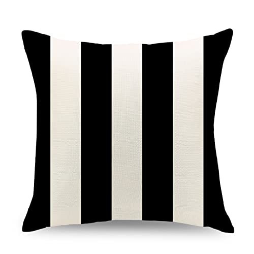 Alonar Outdoor Pillow Covers Set of 2 Farmhouse Decorative Throw Pillows Covers 18x18 inch Black and White Cushion Case Home Decor for Living Room Couch Chair Sofa Home Decor