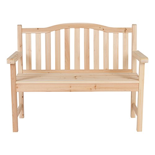 Shine Company 4212N Belfort II Wooden Outdoor Patio Garden Bench, Natural