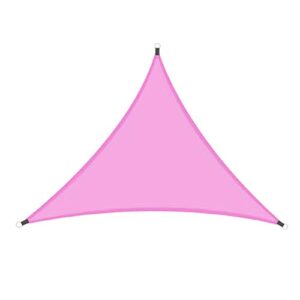 jycar triangle awning shelter, waterproof sun shade sail canopy, durable polyester garden shading net with 3pcs 6.5ft ropes, for outdoor patio garden (pink, 9.8 x 9.8 x 9.8 ft)