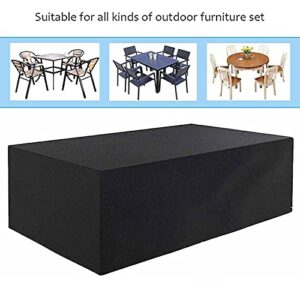 HGPFCB Outdoor Furniture Cover Garden Waterproof Protective Cover Garden Furniture Cover Terrace Furniture Cover Table Cover 420D Oxford Furniture Cover (Black ,Silver ) -220x90x80cm(86x35x31inch)