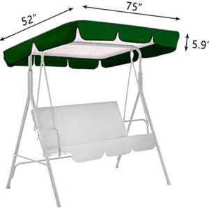TINVHY Swing Canopy Cover, Outdoor Patio Swing Canopy Blocking Sunshade, Porch Top Cover for Patio Yard Seat Furniture Three-Seater Outdoor Garden Swing Cover Canopy