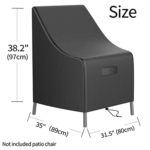 Patio Chair Covers, Lounge Deep Seat Cover, Heavy Duty and Waterproof Outdoor Lawn Patio Furniture Covers,Sunscreen, dustproof (1 Pack-Black-Large)