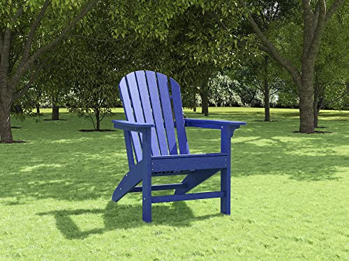 A-ECO LIVING Adirondack Chair, Patio Seating Outdoor Chair, HDPE All-Weather Lifetime Outside Furniture for Patio, Garden, Fire Pit, Deck, Porch, Poolside, Balcony, Beach, Yard, Lawn, Navy