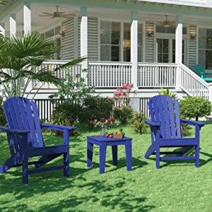 A-ECO LIVING Adirondack Chair, Patio Seating Outdoor Chair, HDPE All-Weather Lifetime Outside Furniture for Patio, Garden, Fire Pit, Deck, Porch, Poolside, Balcony, Beach, Yard, Lawn, Navy