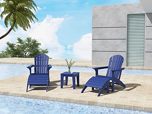 A-ECO LIVING Adirondack Chair, Patio Seating Outdoor Chair, HDPE All-Weather Lifetime Outside Furniture for Patio, Garden, Fire Pit, Deck, Porch, Poolside, Balcony, Beach, Yard, Lawn, Navy