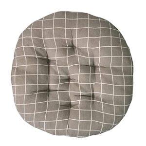 Aomine Round Floor Cushions Outdoor Seat Cushions Floor Pillow Pad for Patio Chairs Garden Balcony Yoga Living Room Sofa Office Diameter 18" (Gray Plaid)