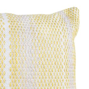 Foreside Home & Garden Yellow & Gray 14X22 Hand Woven Filled Outdoor Pillow