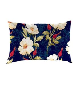 plow & hearth polyester classic lumbar pillow – 19 x 12 x 5.5 rose garden