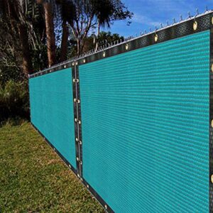 Ifenceview 6'x3' to 6'x50' Turquoise Green Shade Cloth Fence Privacy Screen Fence Cover Mesh Net for Construction Site Yard Driveway Garden Pergolas Gazebos Canopy Awning UV Protection (6' x 40')