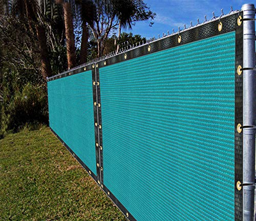 Ifenceview 6'x3' to 6'x50' Turquoise Green Shade Cloth Fence Privacy Screen Fence Cover Mesh Net for Construction Site Yard Driveway Garden Pergolas Gazebos Canopy Awning UV Protection (6' x 40')