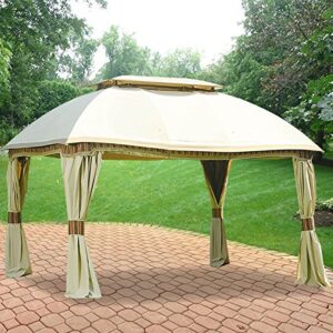 garden winds 10 x 13 domed gazebo replacement canopy top cover and netting – riplock 350