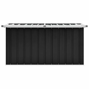 Galvanized Steel Garden Storage Container Deck Box,Garden Storage Box,Waterproof,Sturdy Structure,With lid, for Storing Cushion,Pillow,Blanket,Toys,Garden Tools,(Anthracite) 50.8"x26.4"x25.6"