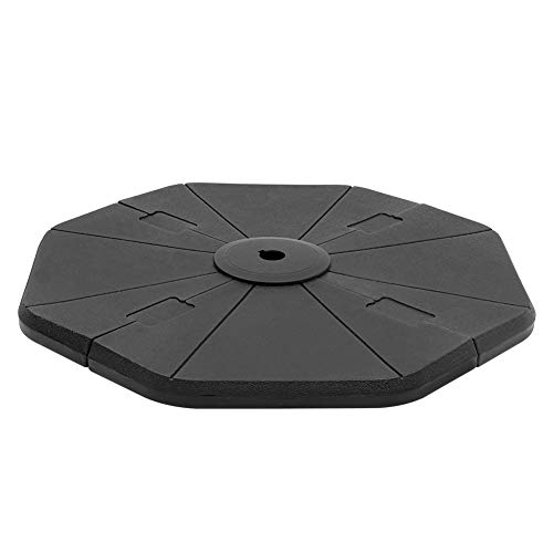 Crestlive Products 120 LBS 4Pcs Patio Offset Umbrella Base, Heavy Duty Plastic Cantilever Weights, Water & Sand Filled Octagon Umbrella Stand for Outdoor, Lawn, Garden (Black)