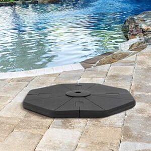 Crestlive Products 120 LBS 4Pcs Patio Offset Umbrella Base, Heavy Duty Plastic Cantilever Weights, Water & Sand Filled Octagon Umbrella Stand for Outdoor, Lawn, Garden (Black)