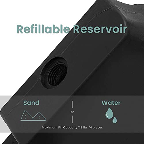 Crestlive Products 120 LBS 4Pcs Patio Offset Umbrella Base, Heavy Duty Plastic Cantilever Weights, Water & Sand Filled Octagon Umbrella Stand for Outdoor, Lawn, Garden (Black)